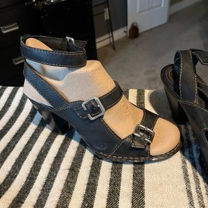 Born women's size 10 black wedges in very good used condition.
